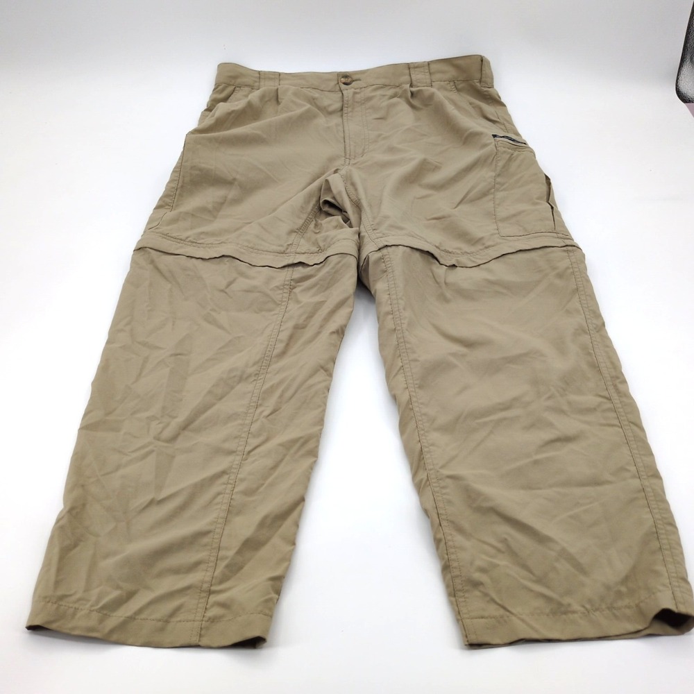 ExOfficio Men's Large Convertible Hiking Pants Zip Off Shorts‎ Khaki Tan 36x28